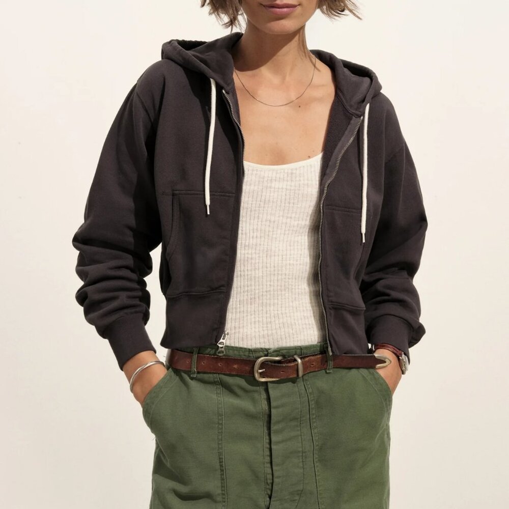 Buck Mason Vintage Interloop Full-Zip Hoodie - size XS